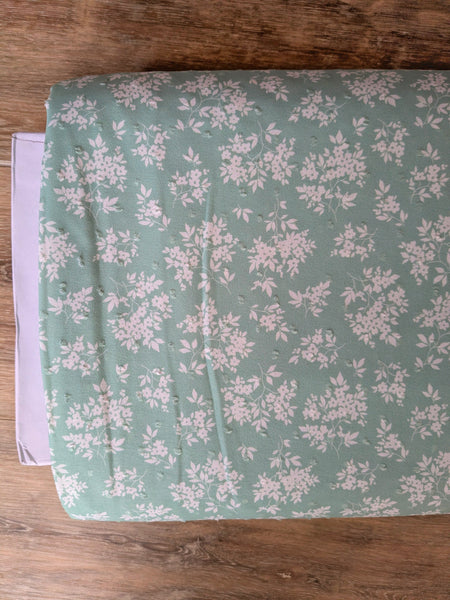 Custom Print| Fresh Mint Mini Print | Polyester Petite Swiss Dot |By the Half Yard