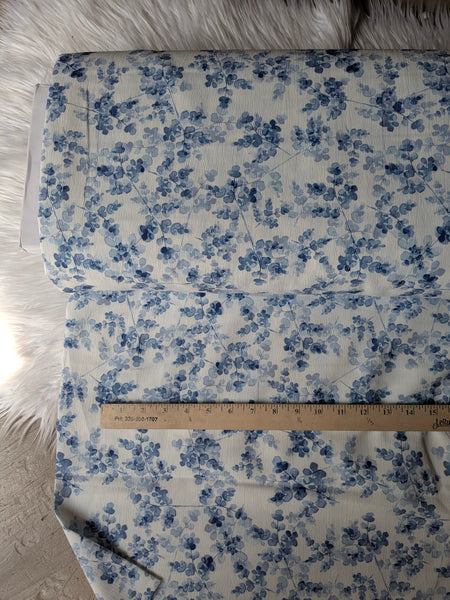 Blue Sprigs| Pine Skin Polyester| By the Half Yard