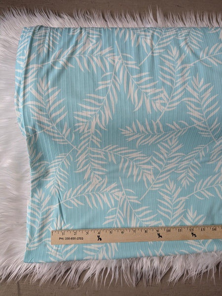 Summer Vibes Palm Leaf Print|Soft Rib Knit|By the Half Yard
