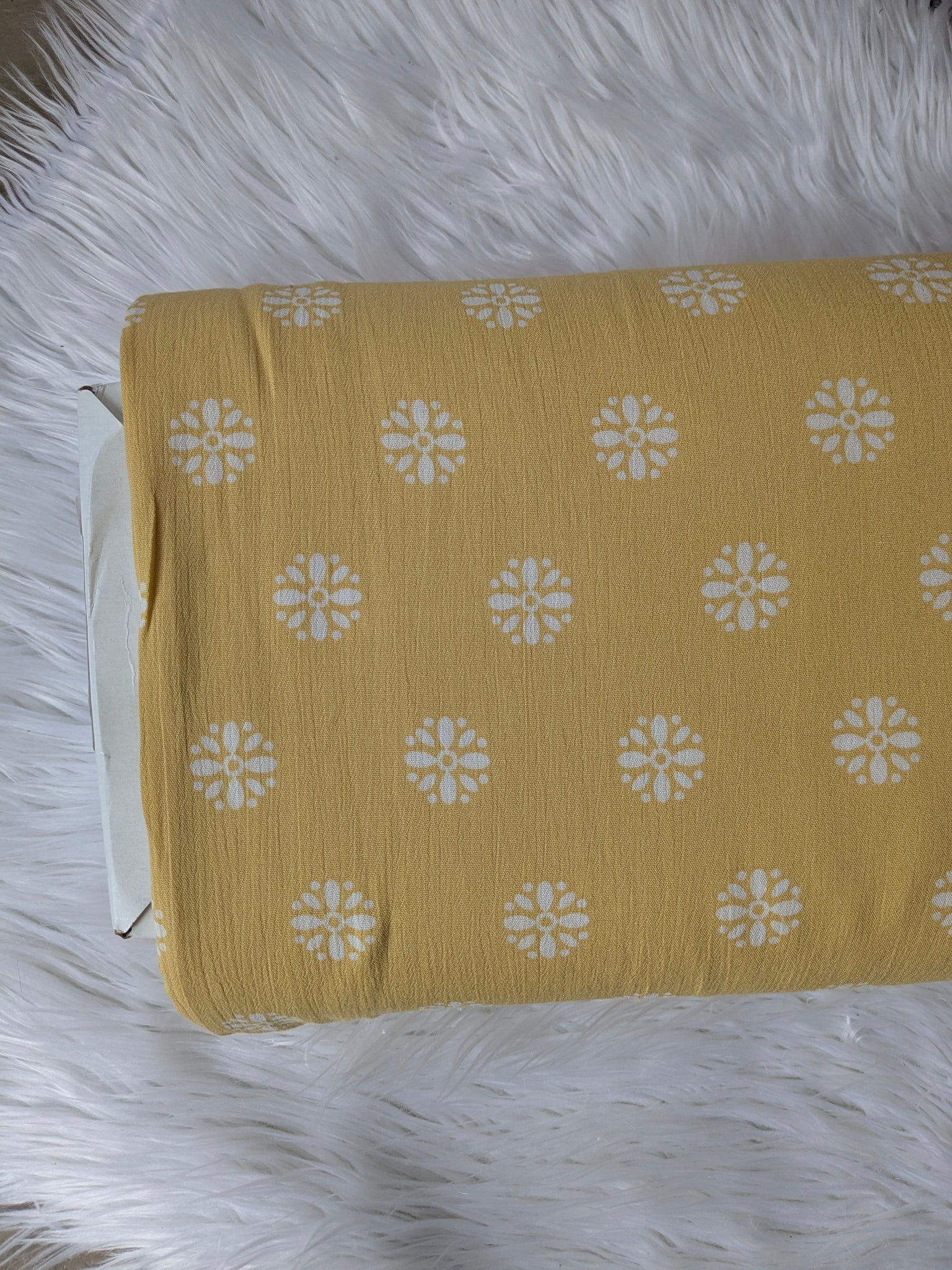 Butter Yellow Geometric | Woven| 52" wide|By the Half Yard