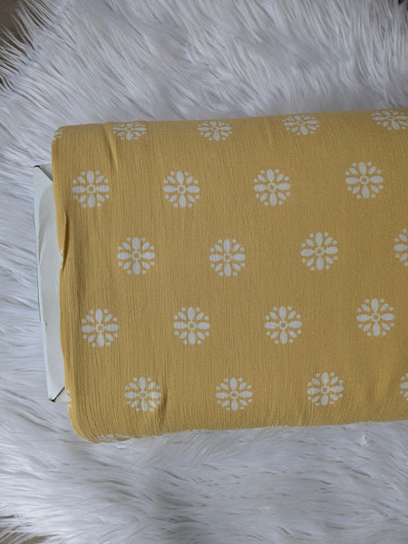 Butter Yellow Geometric | Woven| 52" wide|By the Half Yard
