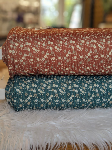 Custom Print|Petite Floral |  Unbrushed Rib Knit|By the Half Yard