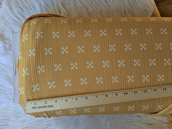Geometric In Golden Yellow|Summer Breeze Knit|By the Half Yard