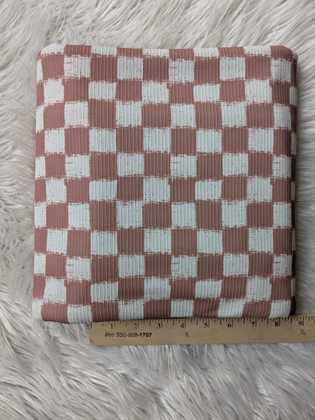 Checkers | Rib Knit |By the Half Yard