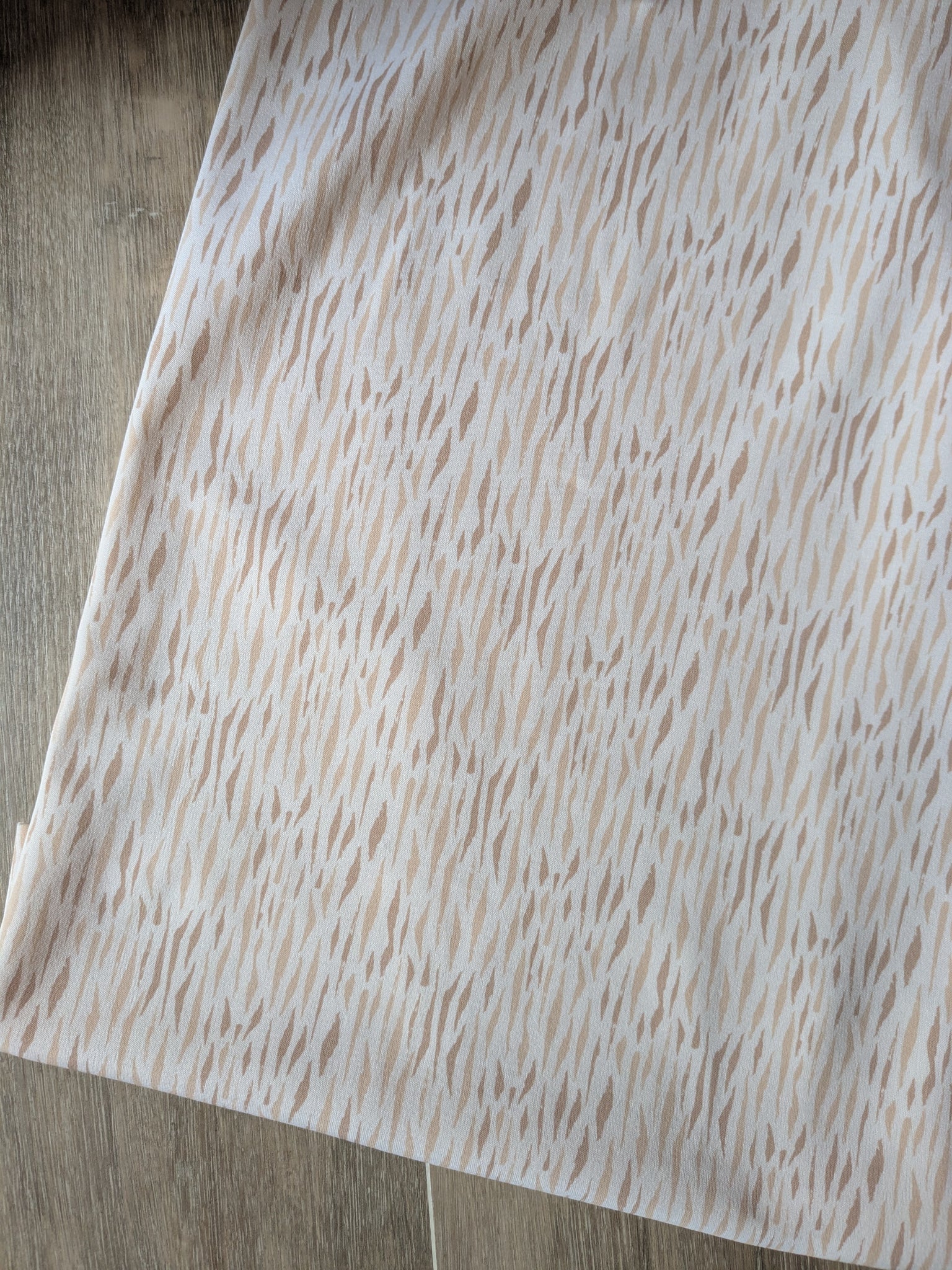 Salmon On Ivory  Dash Print | Crepe Knit|By the Half Yard