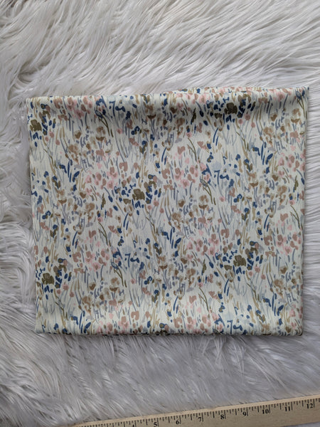 Custom Print| Spring Toss on Cream | Unbrushed Rib Knit|By the Half Yard