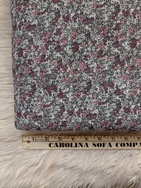 Pink & Grey Petite Print| Pointelle Rib Knit|By the Half Yard