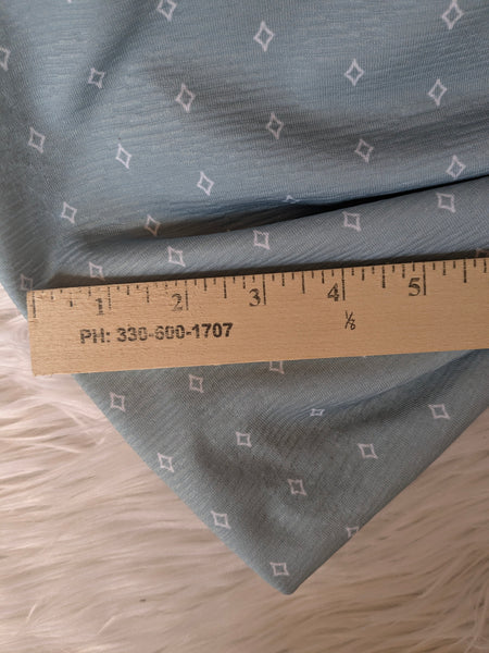 Blue Mist Diamonds on Rebecca Knit • 54" wide| By the Half Yard