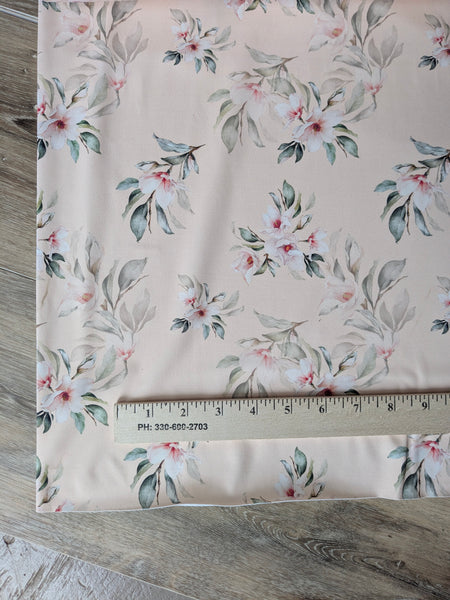 Peach Florals| Loulou Knit|By the Half Yard