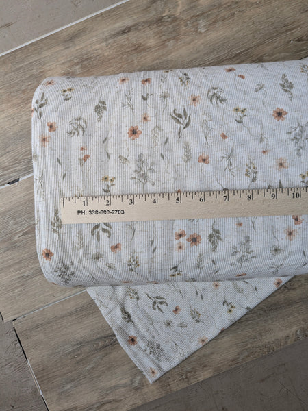 Wildflowers | Linen Rib Knit 54" wide | By the Half Yard
