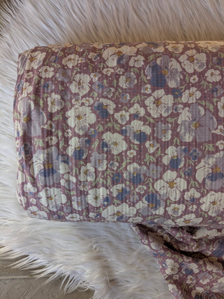 Victoria Floral on Orchid |Summer Breeze Knit|By the Half Yard