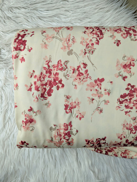 Custom Print|Burgundy Toss on Cream |Athletic Knit| By the Half Yard