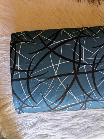 Teal & Black Swirls DTY  | By the Half Yard