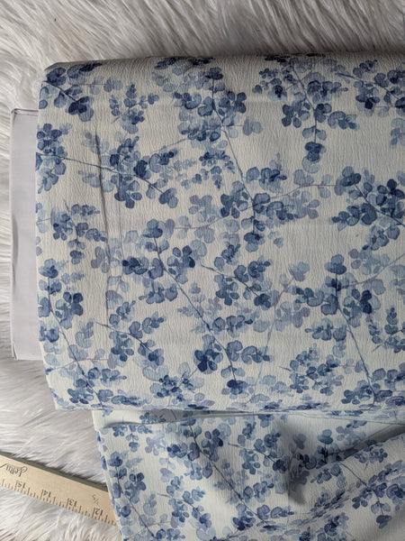 Blue Sprigs| Pine Skin Polyester| By the Half Yard