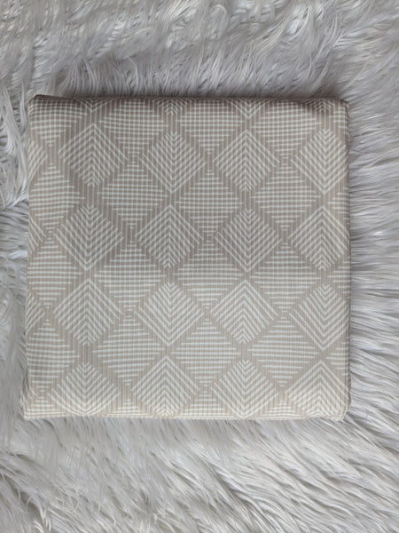 Custom Print |Taupe Diamonds | Unbrushed Rib Knit|By the Half Yard
