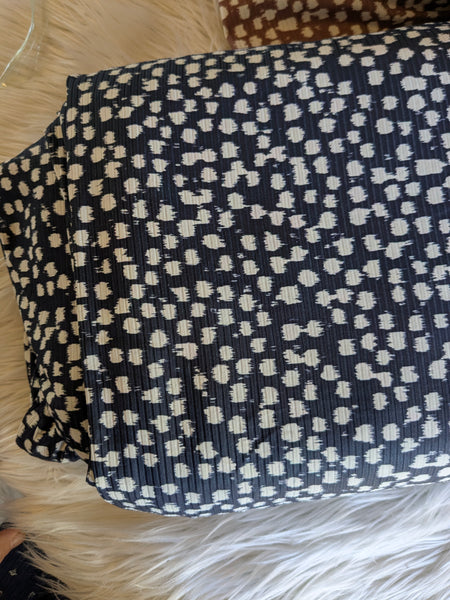 Smudged Dots in Umber or Navy |Unbrushed Rib Knit|By the Half Yard