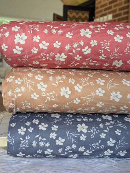 Remi Floral | Yummy Rib Knit|By the Half Yard