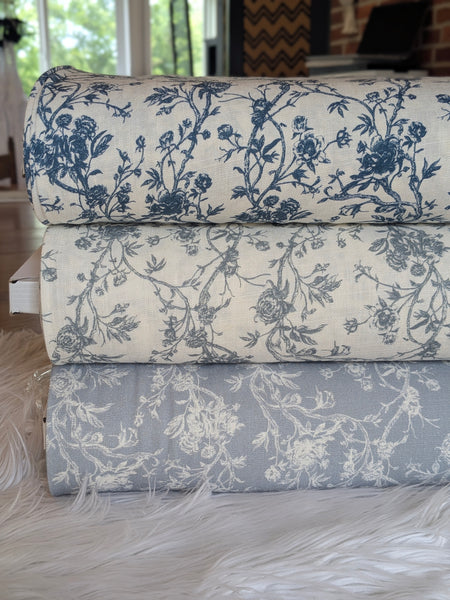 Stencil Print |Linen Blend | By the Half Yard