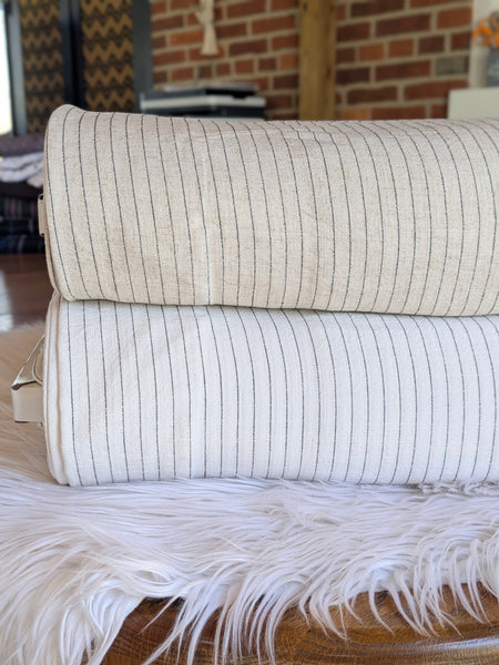 Linen Blend Pinstripes  | By the Half Yard