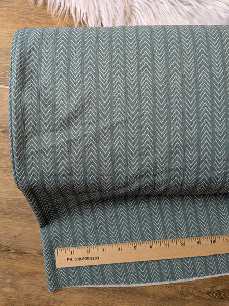 Medium Green Herringbone | Pine Skin Polyester| By the Half Yard