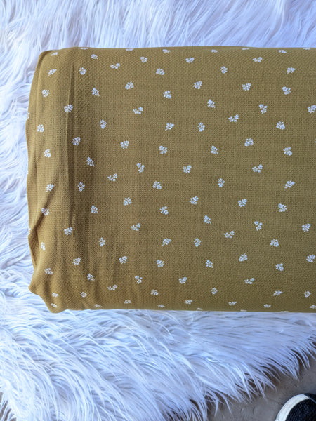 Mini Print on Gold| Honeybee Knit|By the Half Yard
