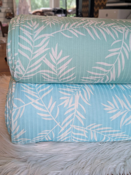 Summer Vibes Palm Leaf Print|Soft Rib Knit|By the Half Yard
