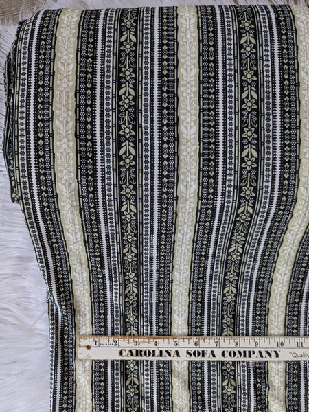 Custom Print|Black Boho Print|  Wide Yummy Rib Knit|By the Half Yard