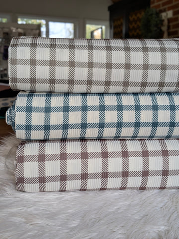 Simple Plaid| Unbrushed Rib Knit|By the Half Yard