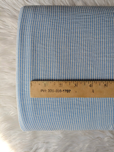 Chambray Polyester Stripes Linen Look| By the Half Yard