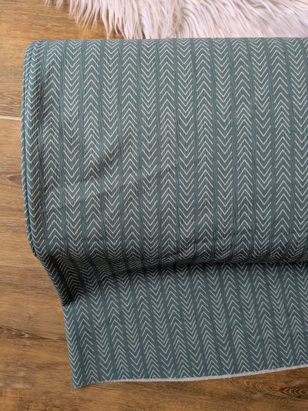 Medium Green Herringbone | Pine Skin Polyester| By the Half Yard