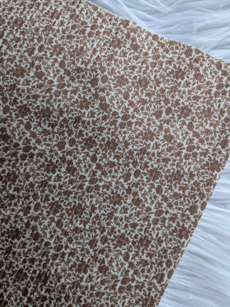 Custom Design| Micro Floral Print |Unbrushed Rib Knit|By the Half Yard
