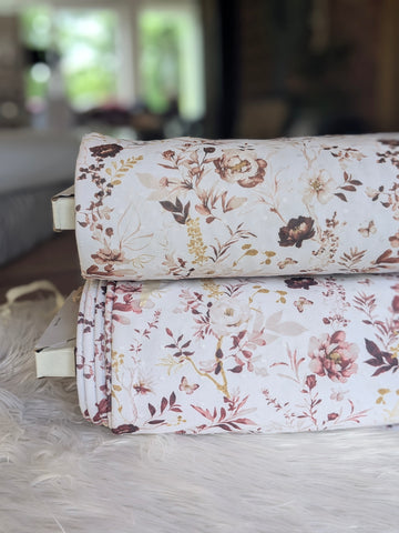 Floral |Swiss Dot Poly Knit|By the Half Yard