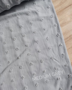Grey|Polyester Swiss Large Dots | Textured Solids|By the Half Yard