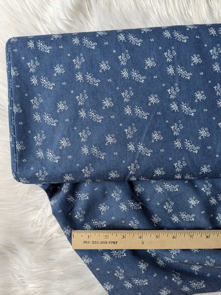 Navy Petite Prints |Polycotton Chambray| By the Half Yard