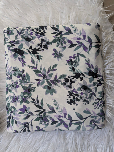 Purple & Black Leafy DTY | By the Half Yard