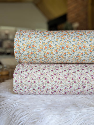 Petite Floral|Unbrushed Rib Knit|By the Half Yard
