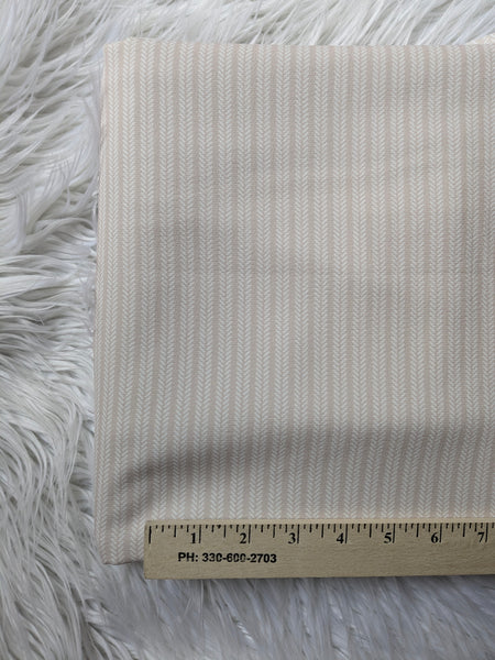 Custom Print |Neutral Herringbone| Polyester Linen Look| By the Half Yard