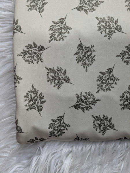 Custom Print |Stems on Almond |Athletic Knit| By the Half Yard