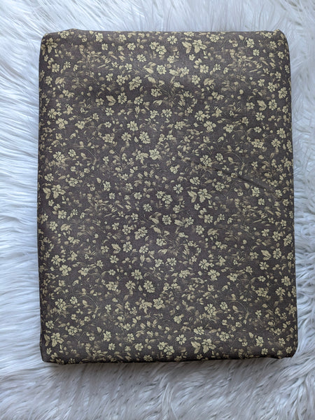 Vintage Brown Floral|Linen Cotton| By the Half Yard