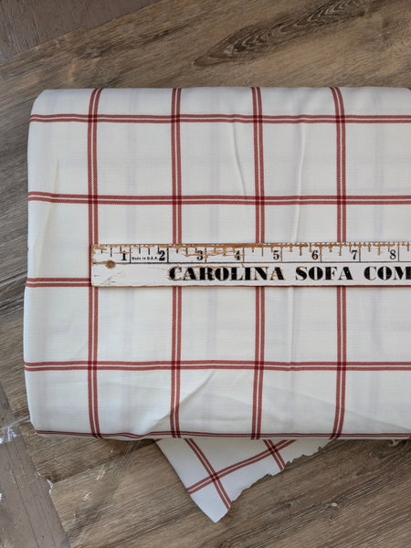Custom Print|Windowpane Plaid | Polyester Slub Linen Look & Cloud Poly| By the Half Yard