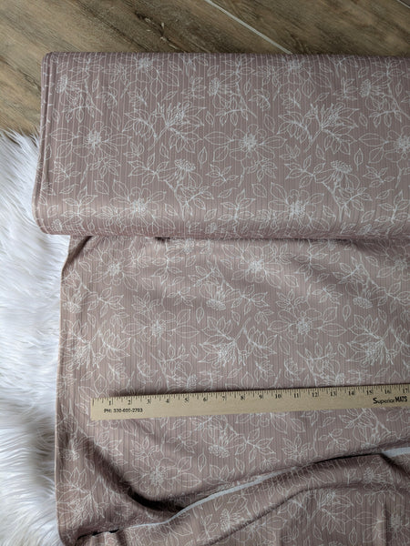 Custom Print | Stencil Floral |Unbrushed Rib Knit|By the Half Yard
