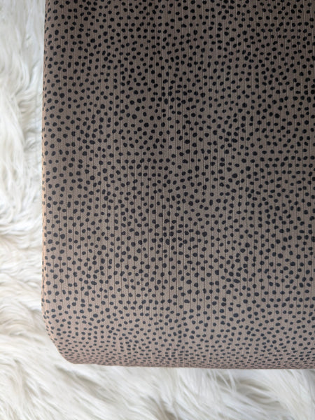 Custom Print |Mocha Animal Print |Flat Rib Knit |By the Half Yard