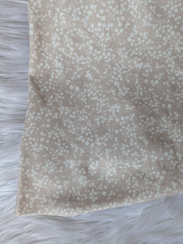 Gracie Floral in Mushroom| Unbrushed Mini Rib Knit|By the Half Yard