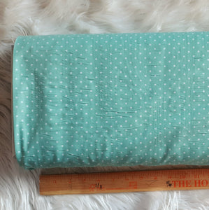 1 1/2 yd remnant Seafoam Dots Poly Cotton Crinkle | By the Half Yard