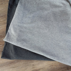 Charcoal & Light Grey Cotton Spandex Solids|By the Half Yard